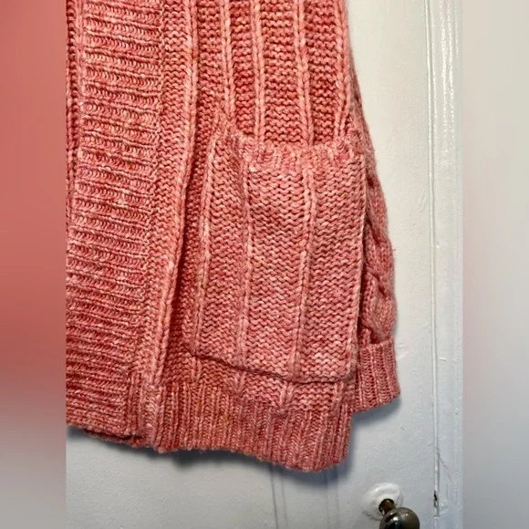 Madewell Pink Bubble Sleeve Cable Knit Cardigan XS - Picture 10 of 11
